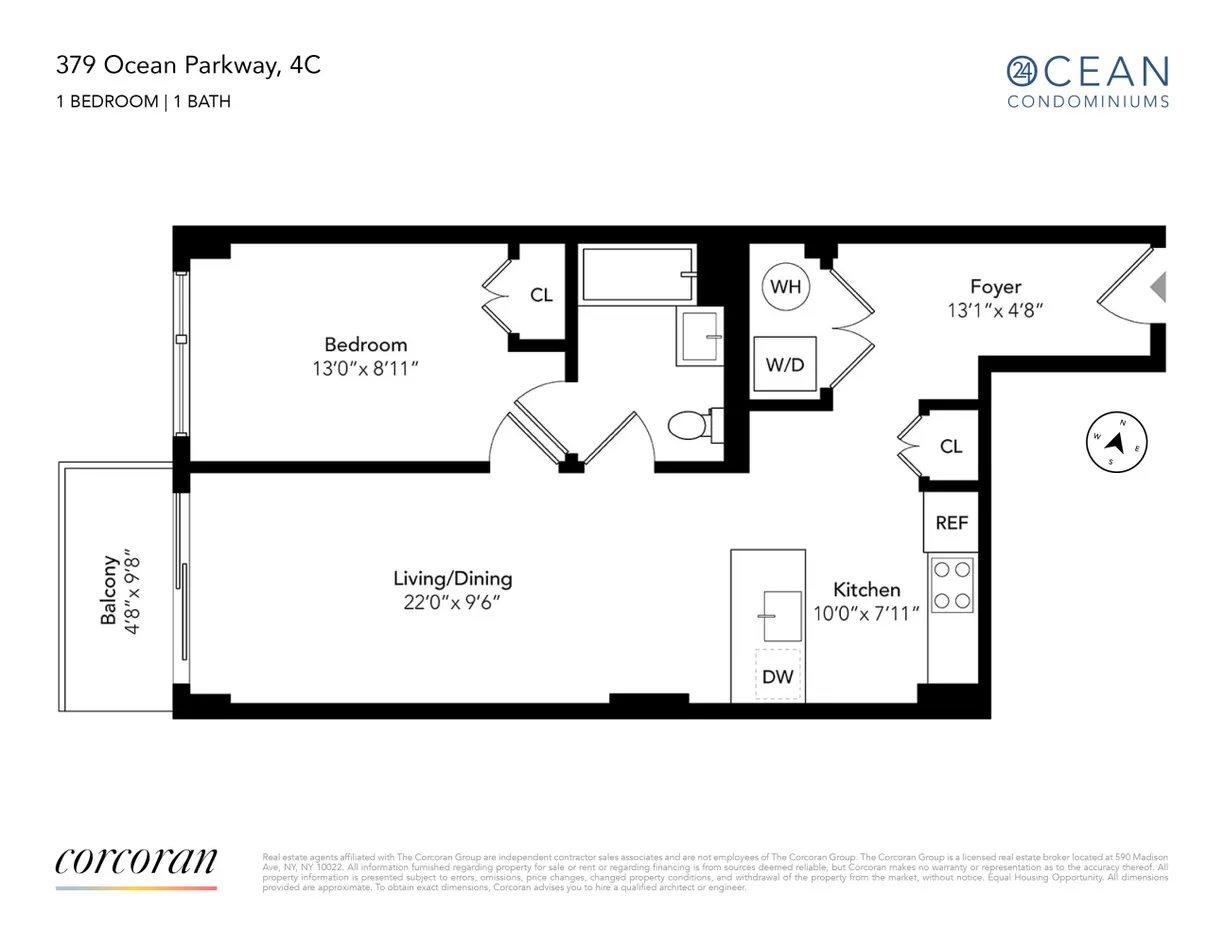 New York City Real Estate | View 379 Ocean Parkway, 3C | Floorplan