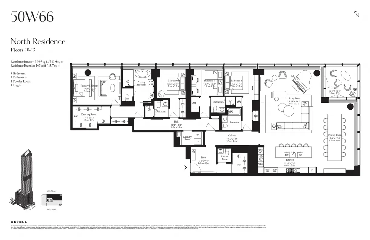 New York City Real Estate | View 50 West 66th Street, 40N | Floorplan