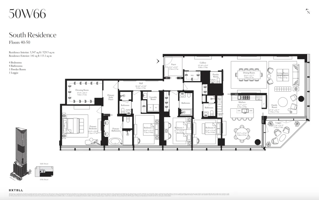 New York City Real Estate | View 50 West 66th Street, 43S | Floorplan