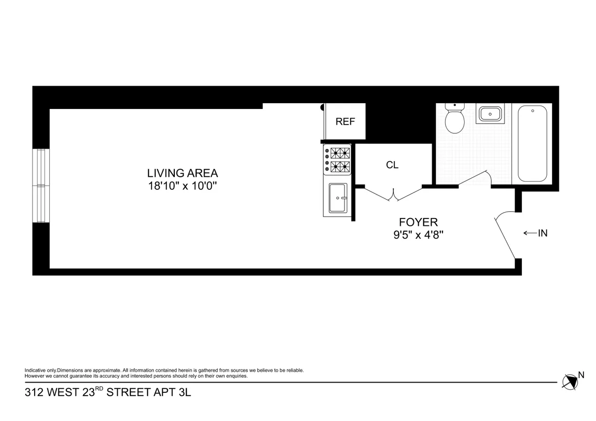 New York City Real Estate | View 312 West 23rd Street, 3L | Floorplan