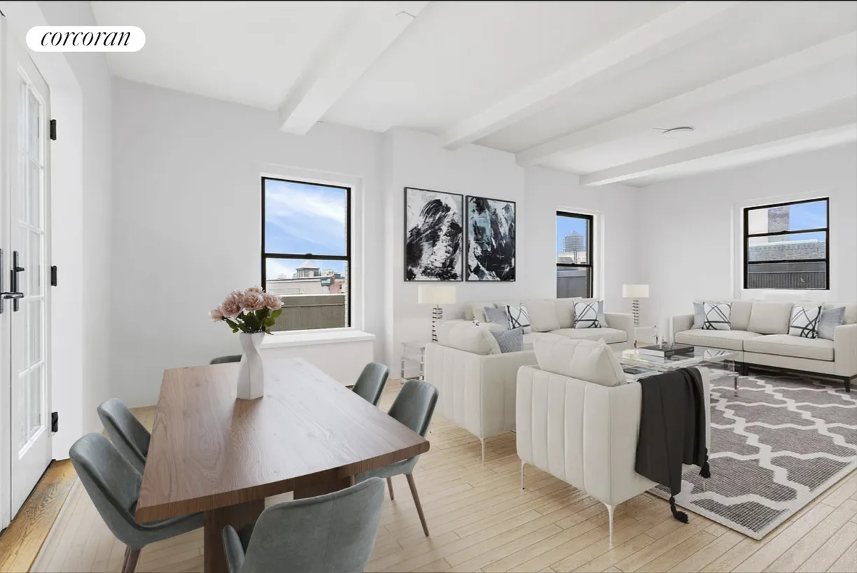 New York City Real Estate | View 40 West 72nd Street, 17B | Virtually Staged Living/Dining Room
