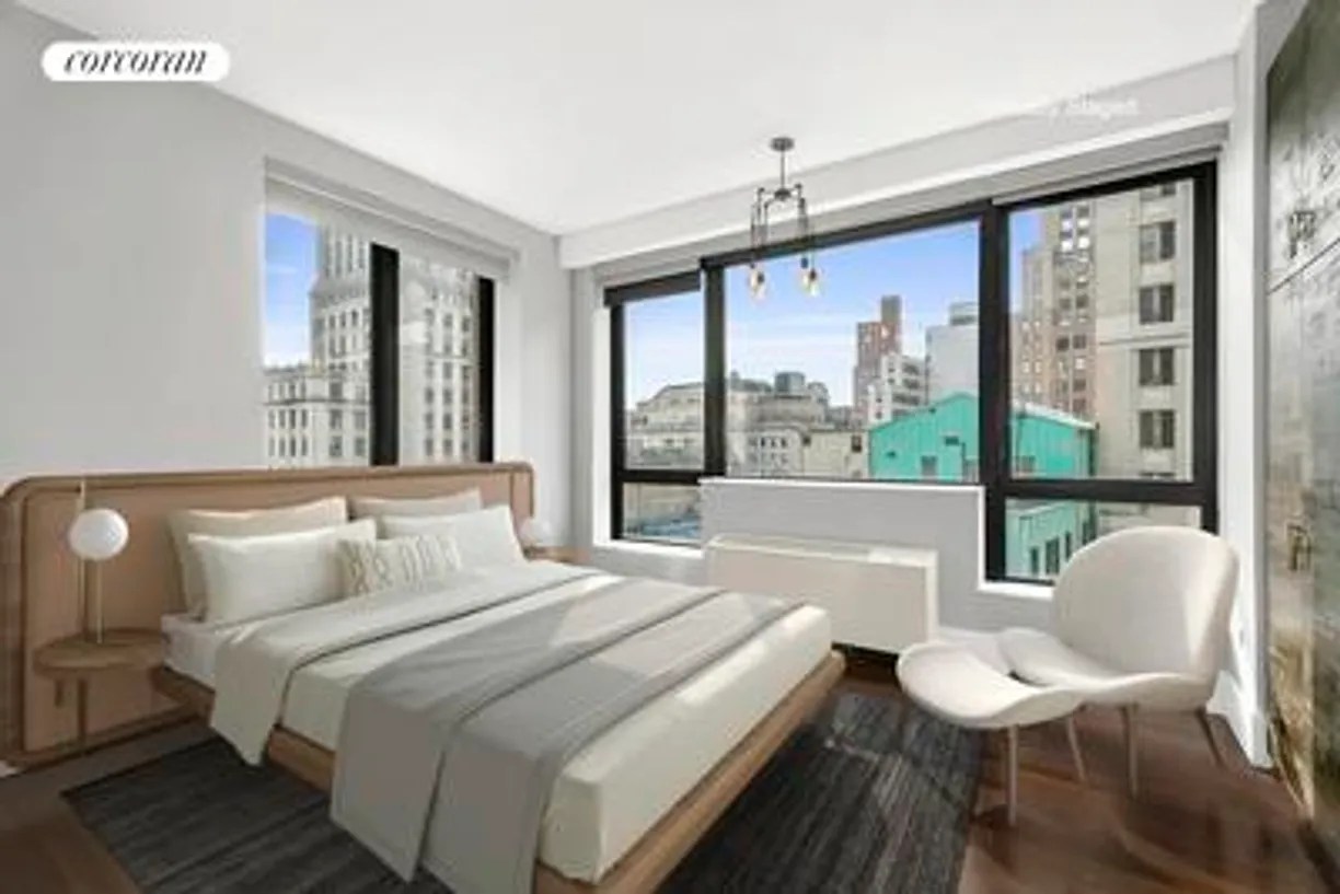New York City Real Estate | View 40 Broad Street, 28A | Virtually Staged Bedroom