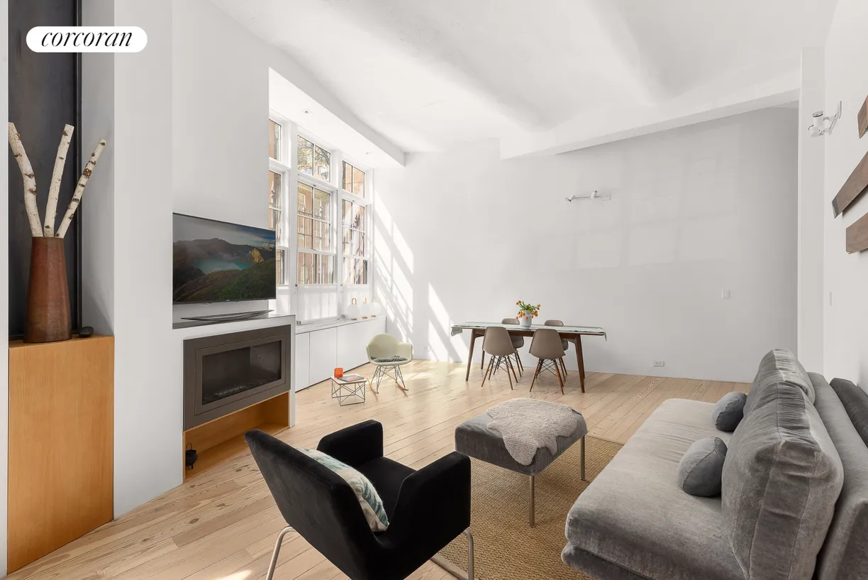 New York City Real Estate | View 720 Greenwich Street, 1A | Great Room with Fireplace
