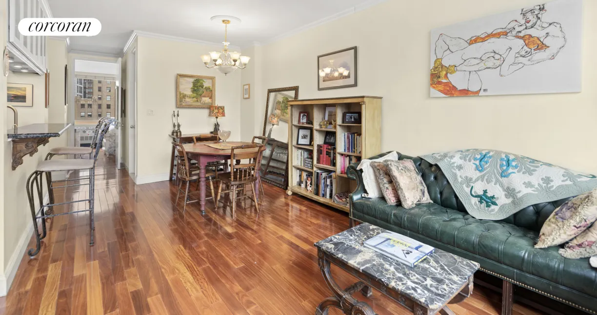New York City Real Estate | View 250 South End Avenue, 8G | Living,Dining,Breakfast Bar