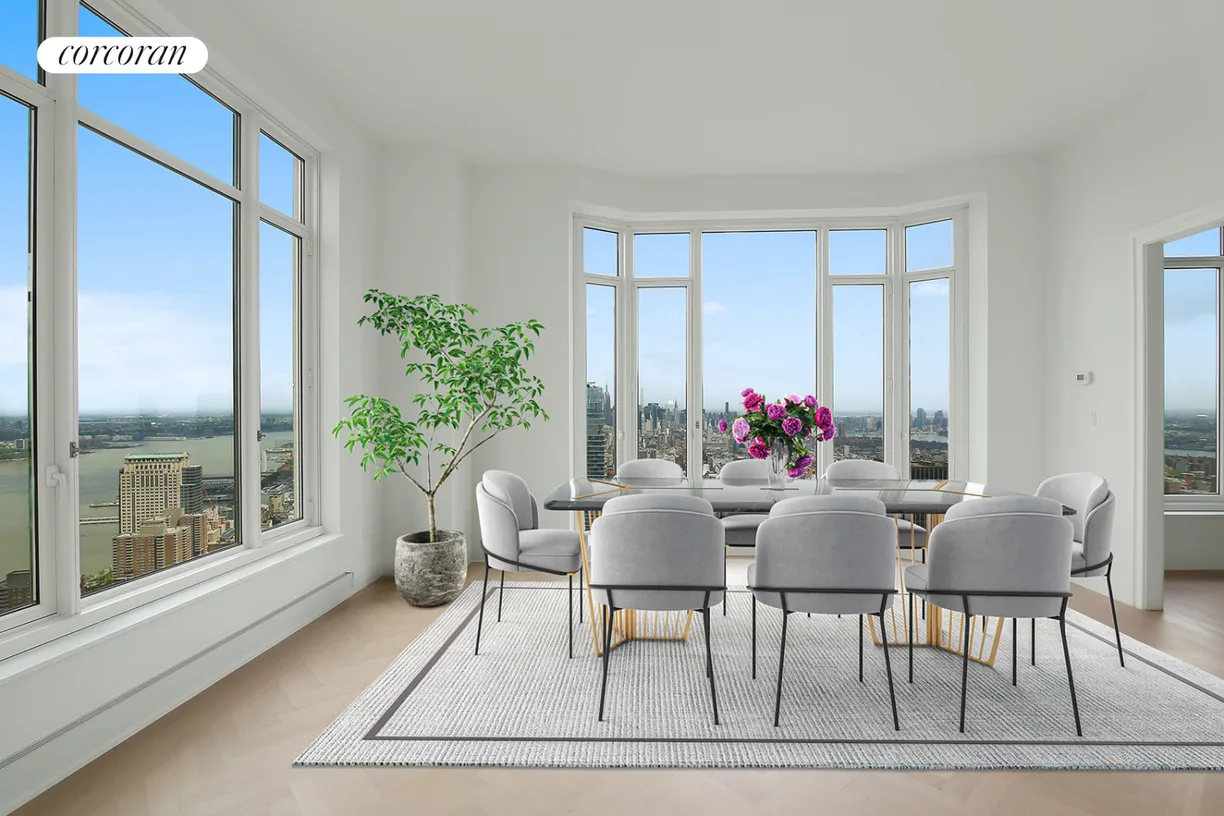New York City Real Estate | View 30 Park Place, 73A | Virtually Staged Dining Room