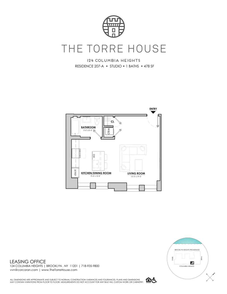 New York City Real Estate | View 124 Columbia Heights, 207 | Floorplan