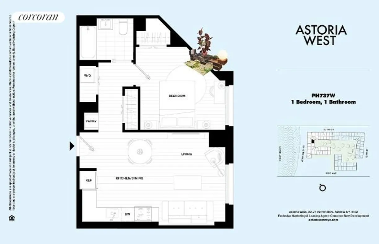 New York City Real Estate | View 11-12 30th Drive, 637W | 1 Bed, 1 Bath