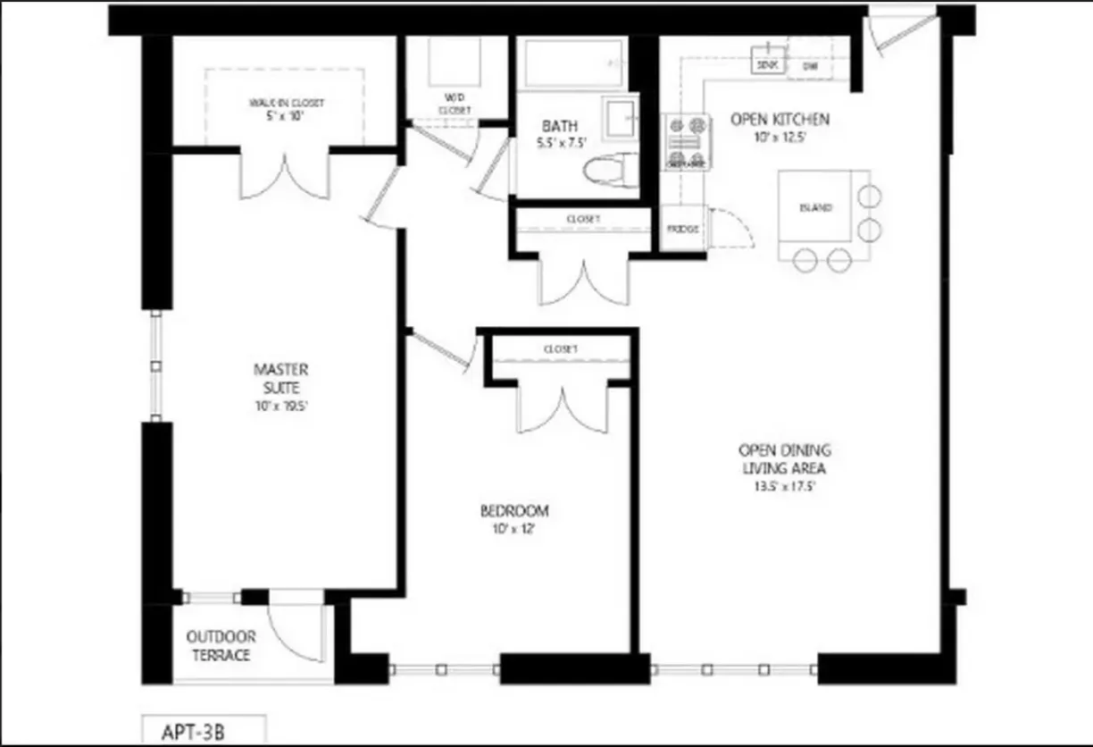 New York City Real Estate | View 15 Calder Place, 3B | Floorplan