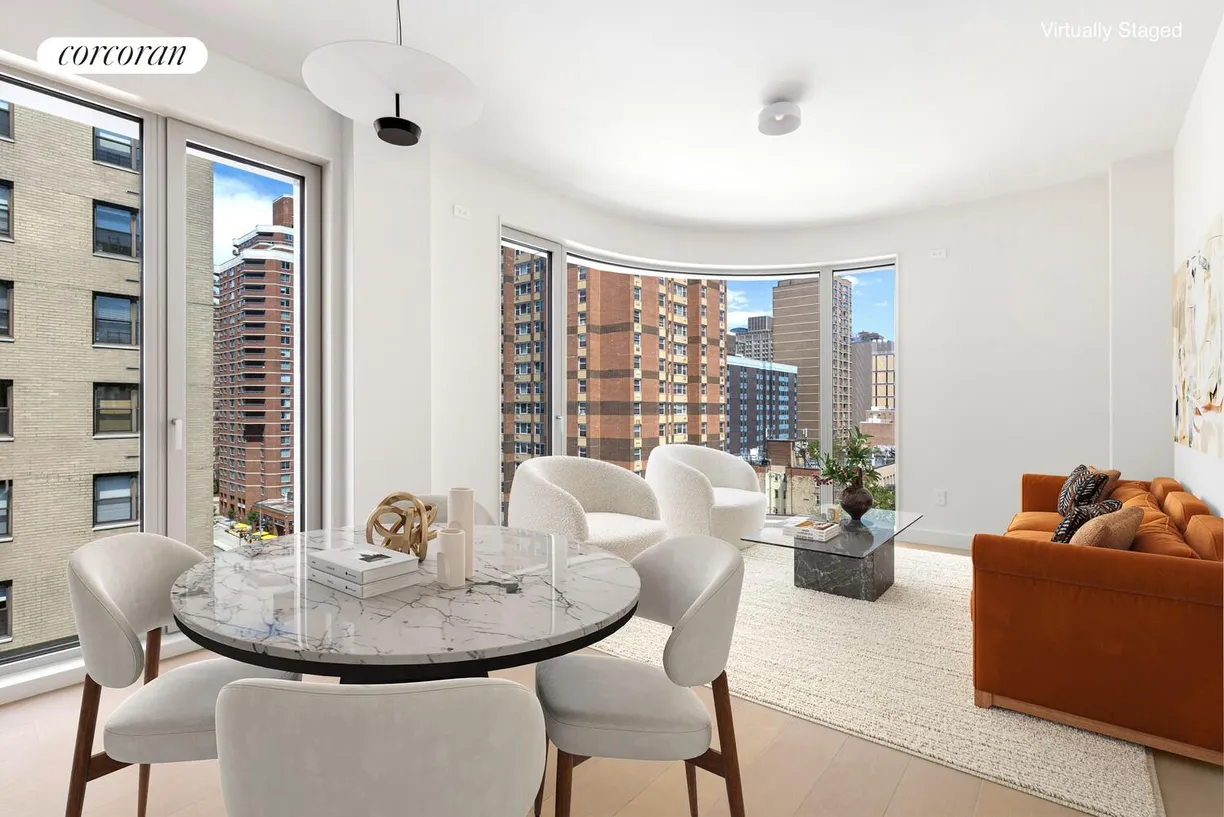 New York City Real Estate | View 250 East 25th Street, 9D | Living Room, Dining Area