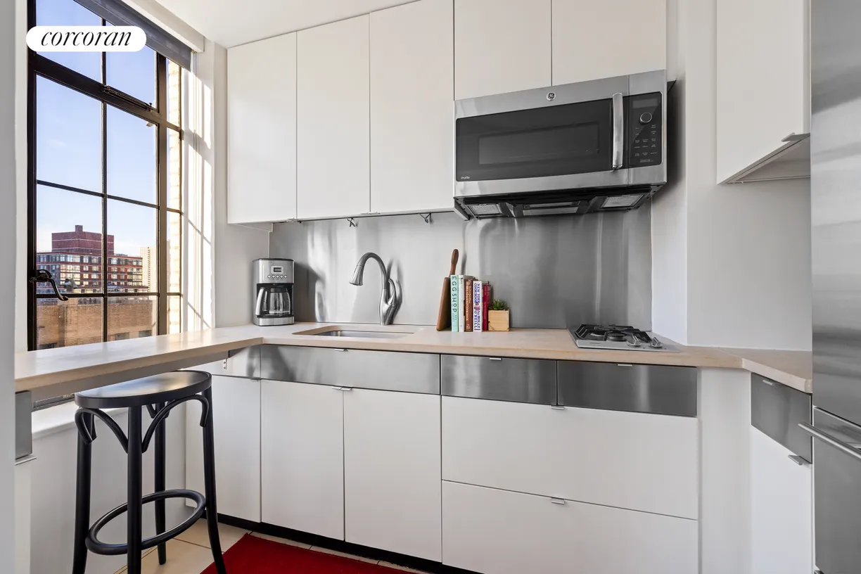 New York City Real Estate | View 350 West 57th Street, 14E | Windowed Kitchen