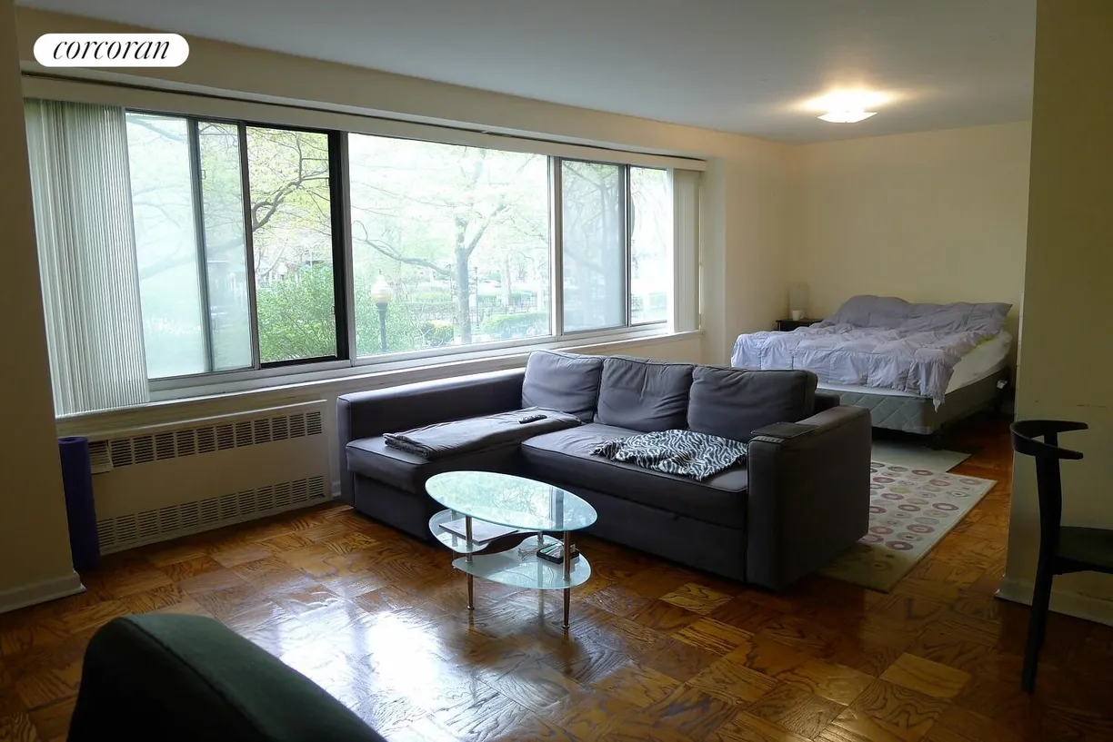 New York City Real Estate | View 400 Central Park West, 2L | Sleep alcove and living area