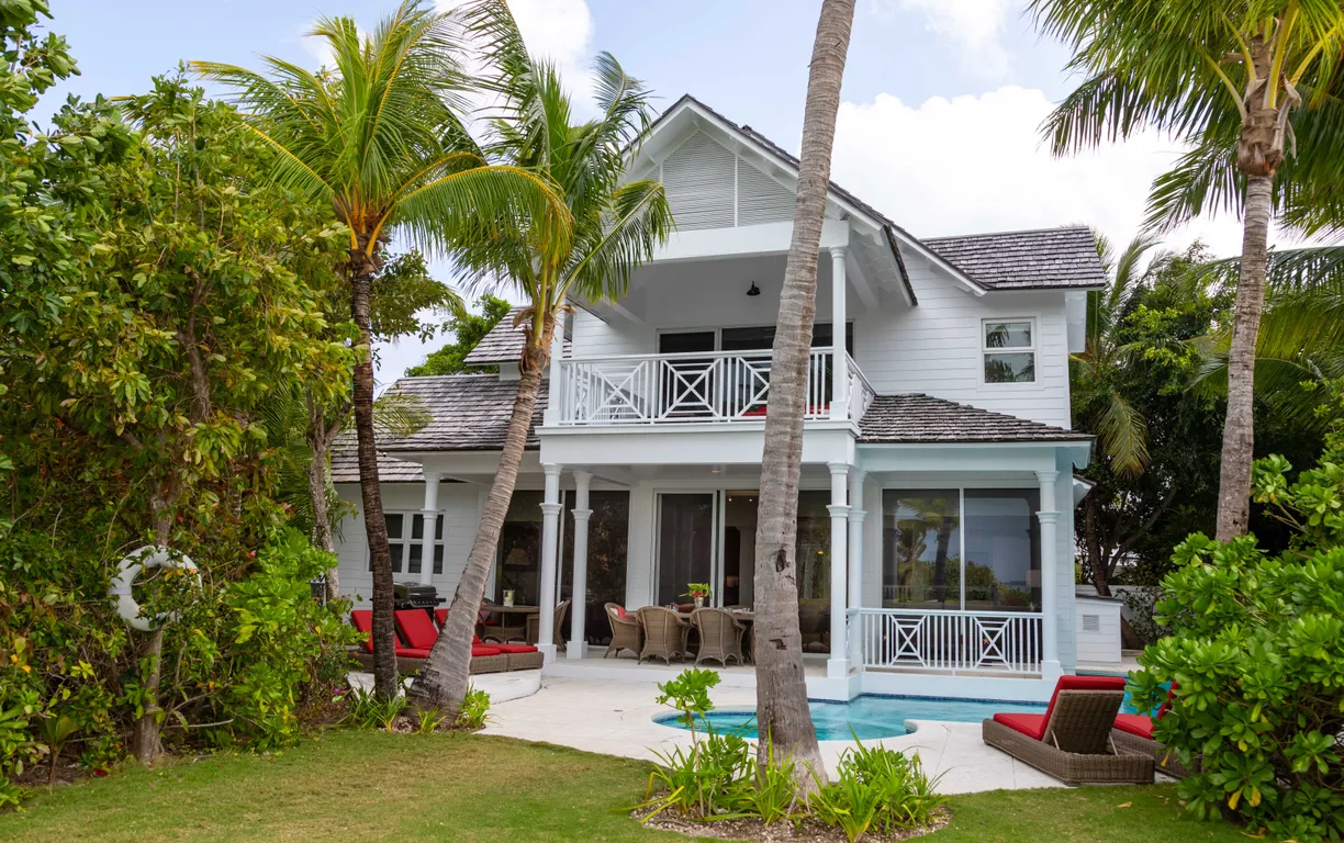 Bahamas Real Estate | View On The Water - 5-Bedroom Family Home with Dock | THE WHITE HOUSE EXTERIOR DRONE 2020-1