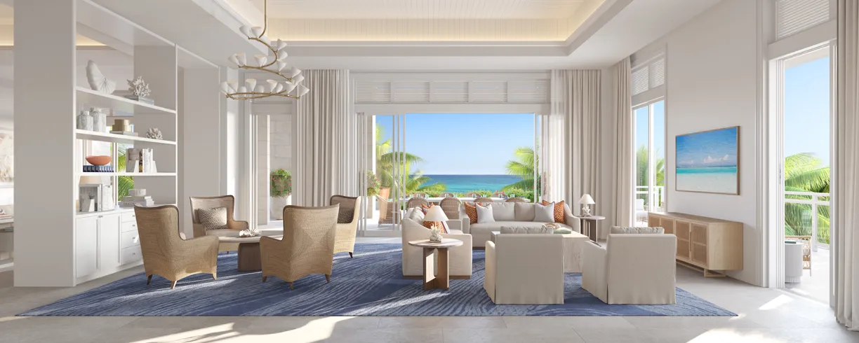 Bahamas Real Estate | View The Ocean Club Four Seasons Residence - Beach Villa #111 | OCFS Residences - Beach Villa Great Room-1