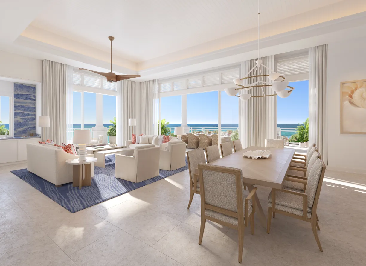Bahamas Real Estate | View The Ocean Club Four Seasons Residence - Penthouse #161 | OCFS Residences - PH Great Room