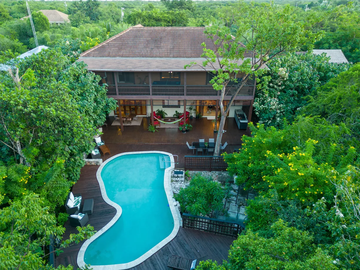 Cayman Islands Real Estate | View Bespoke Bali-Style Jungle Retreat | Corcoran - NS Inna Di Bush Drone-3