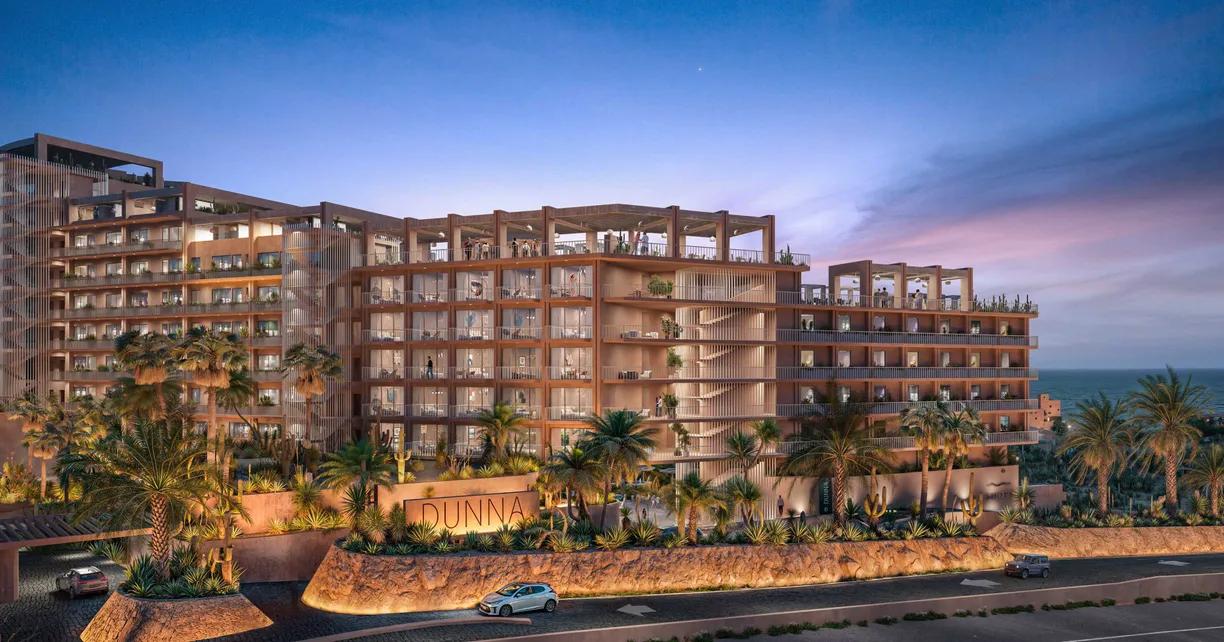 Los Cabos Real Estate | View DUNNA RESIDENCES 2-102 | EveningFrontal