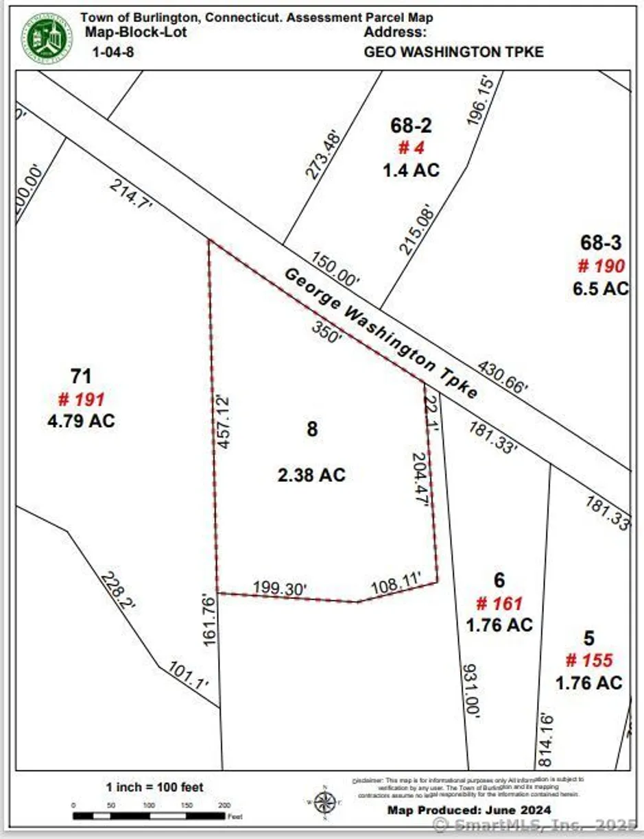 Greenwich Real Estate | View Map Block # 1-04-8 (Lot 8 George Washington Turnpike, 1-04-8 (Lot 8 George Washington Turnpike