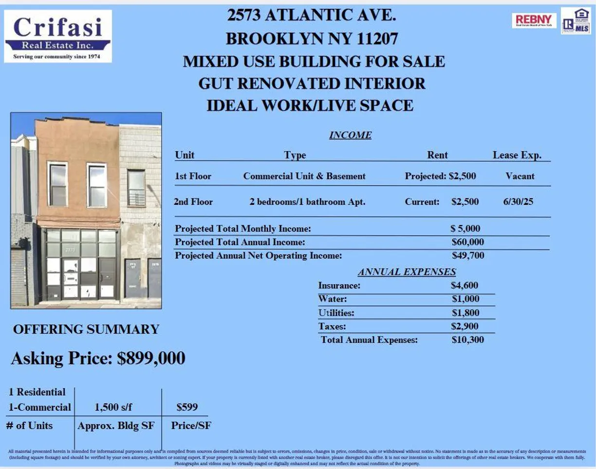 New York City Real Estate | View 2573 Atlantic Avenue | Listing