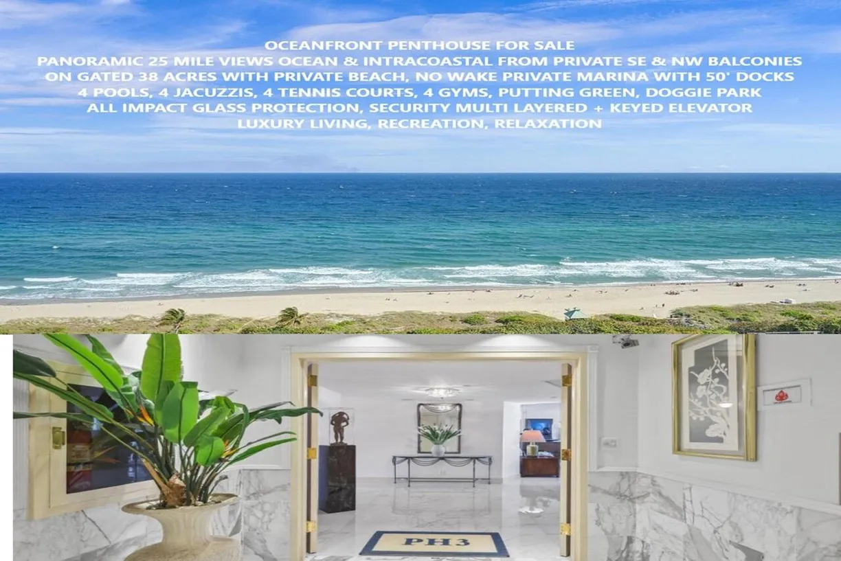 South Florida Real Estate | View 4001 N Ocean Boulevard, Penthouse 3 | 2 Beds, 2 Baths