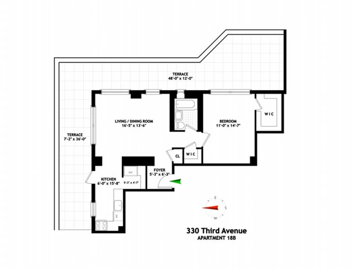 New York City Real Estate | View 330 3rd Avenue, 18B | Floorplan