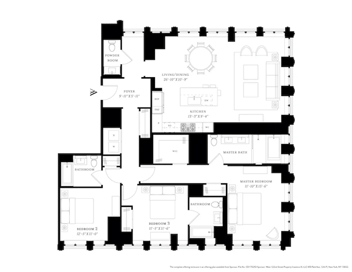 New York City Real Estate | View 543 W 122nd Street, PH32B | Floorplan