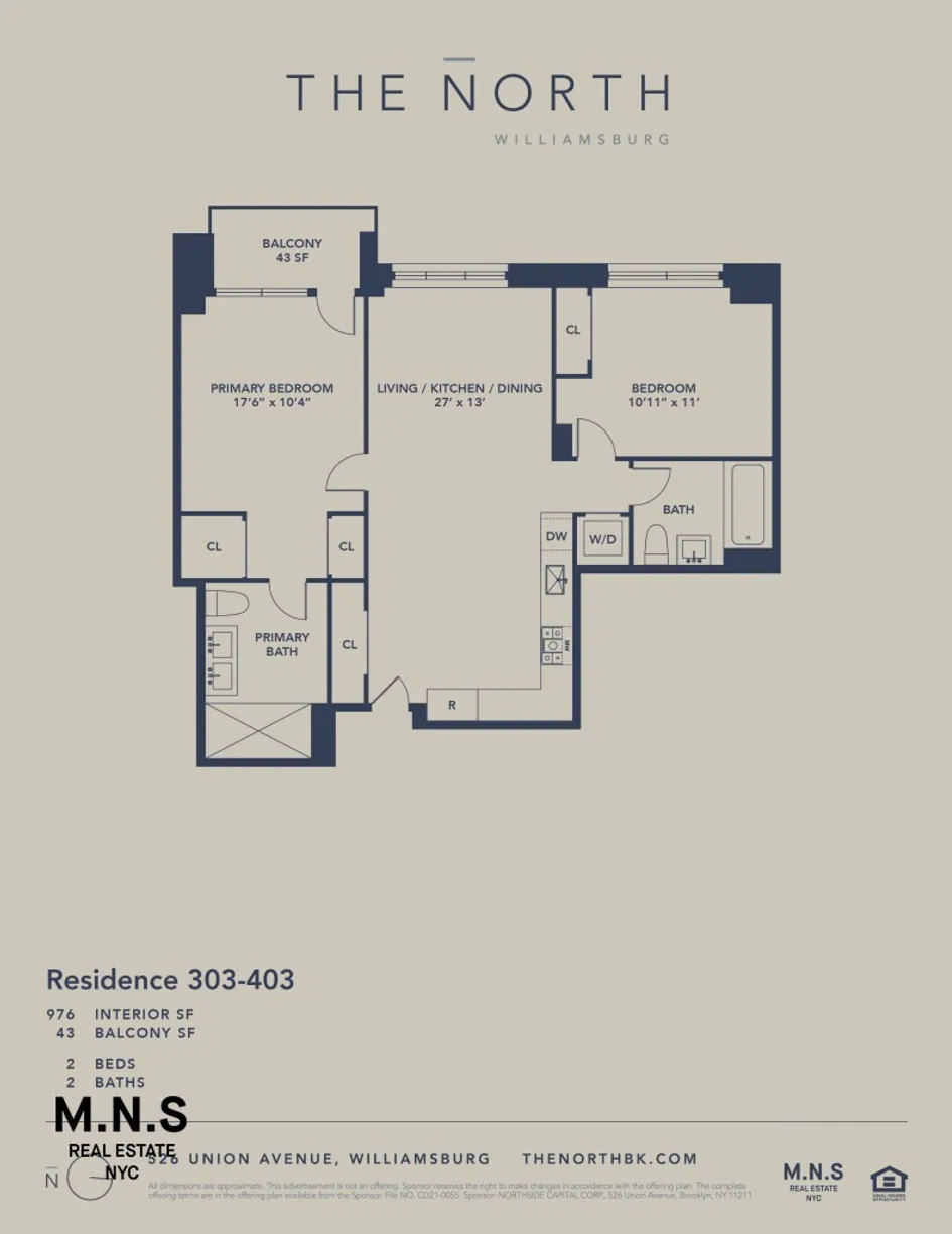 New York City Real Estate | View 526 Union Avenue, 303 | Floorplan