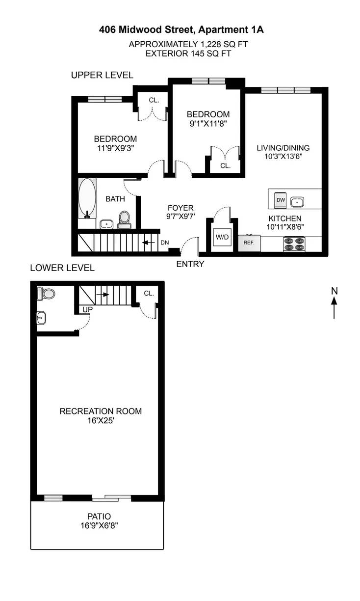New York City Real Estate | View 406 Midwood Street, 1A | Floorplan 1