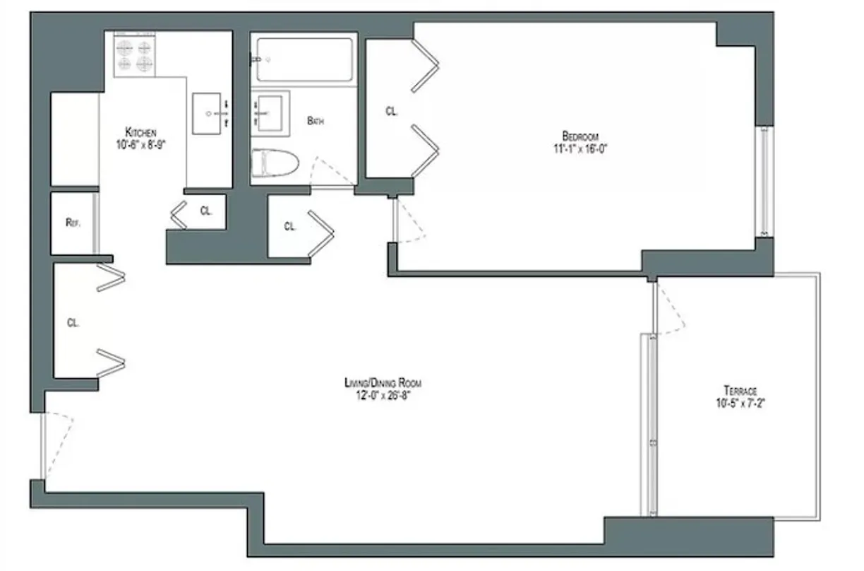 New York City Real Estate | View 333 Pearl Street, 11B | Floorplan