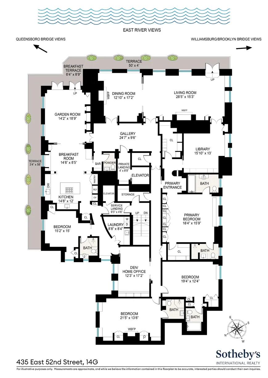 New York City Real Estate | View 435 E 52nd Street, 14G | Floorplan