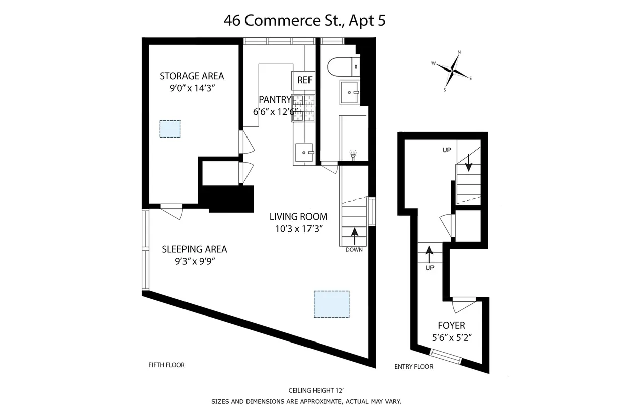 New York City Real Estate | View 46 Commerce Street, 5 | Floorplan 1