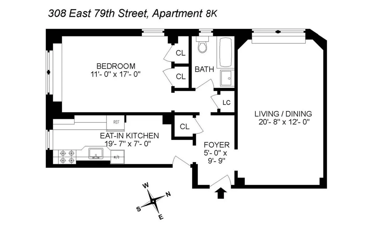 New York City Real Estate | View 308 E 79th Street, 8K | Floorplan 1