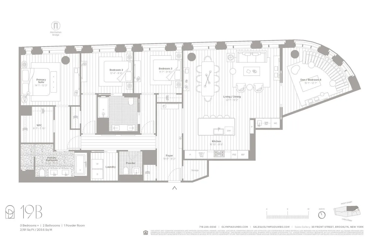 New York City Real Estate | View 30 Front Street, 19B | Floorplan
