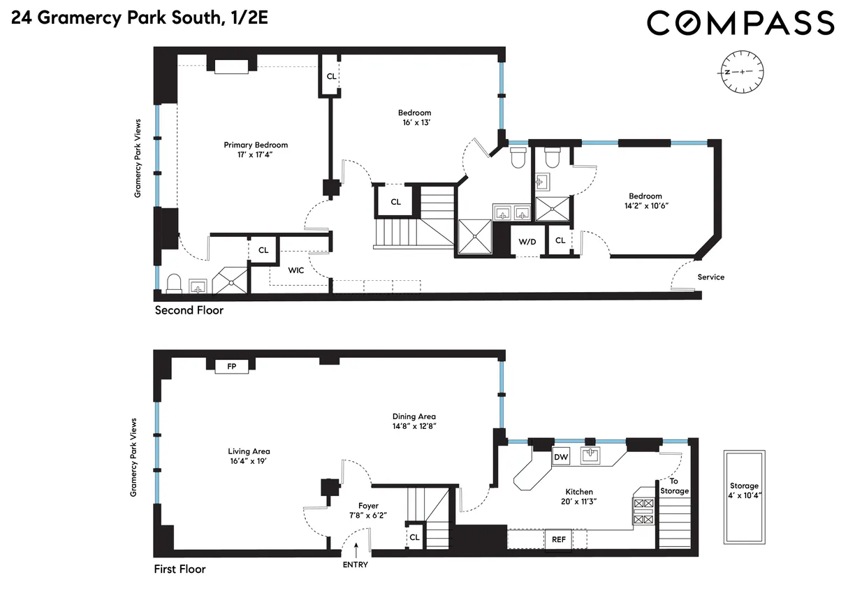 New York City Real Estate | View 24 Gramercy Park S, 1/2E | Floorplan