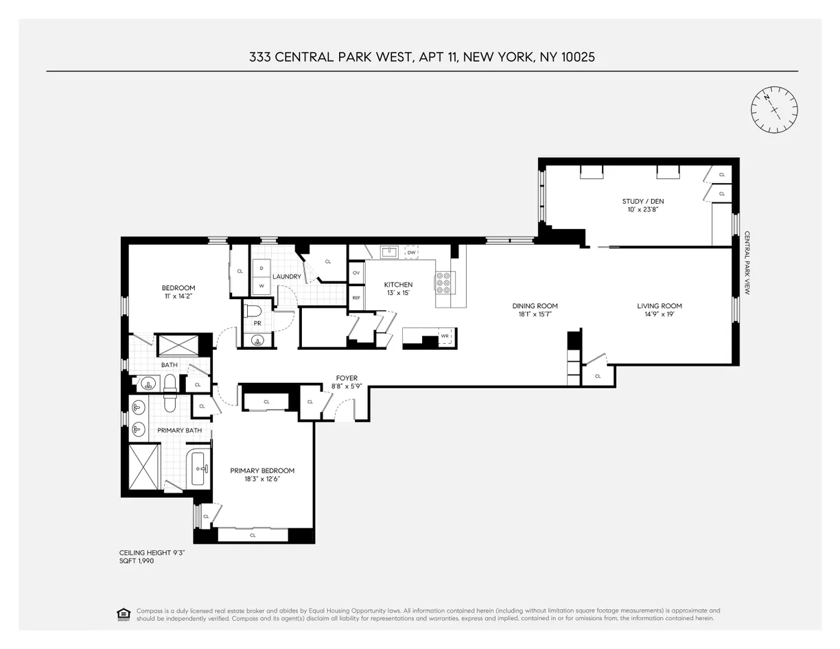 New York City Real Estate | View 333 Central Park W, 11 | Floorplan