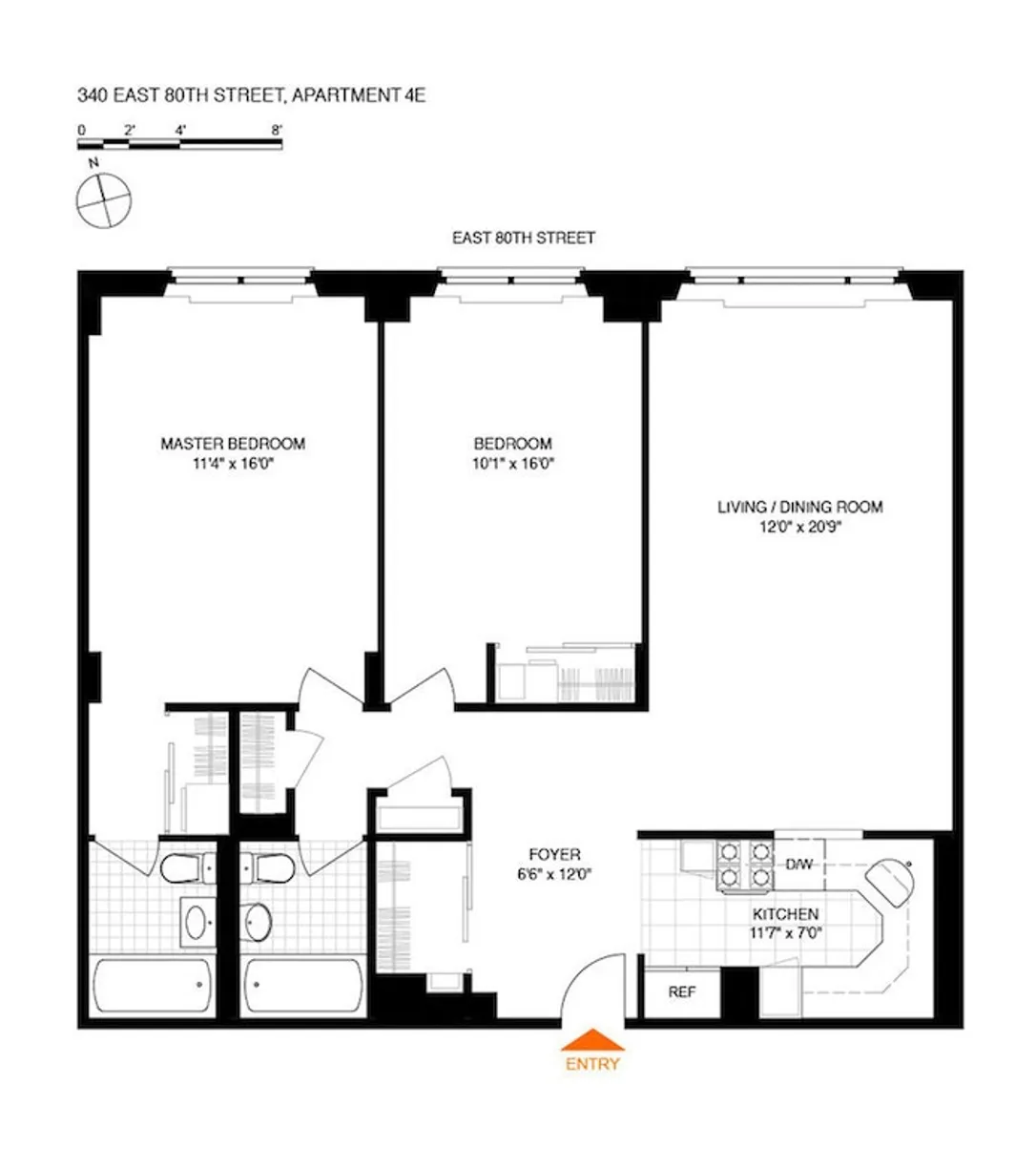 New York City Real Estate | View 340 E 80th Street, 4E | Floorplan