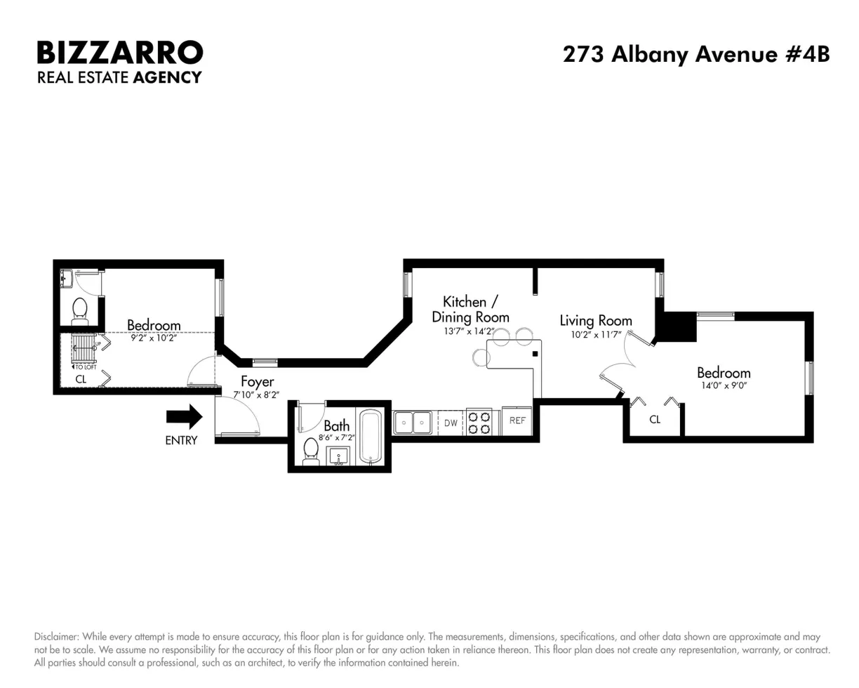 New York City Real Estate | View 273 Albany Avenue, 4B | Floorplan