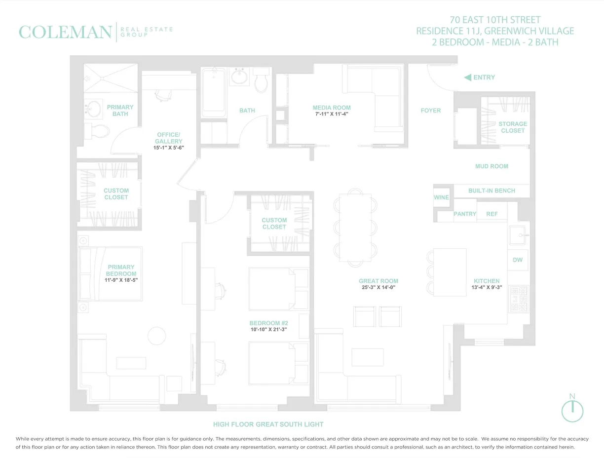 New York City Real Estate | View 70 E 10th Street, 11J | Floorplan
