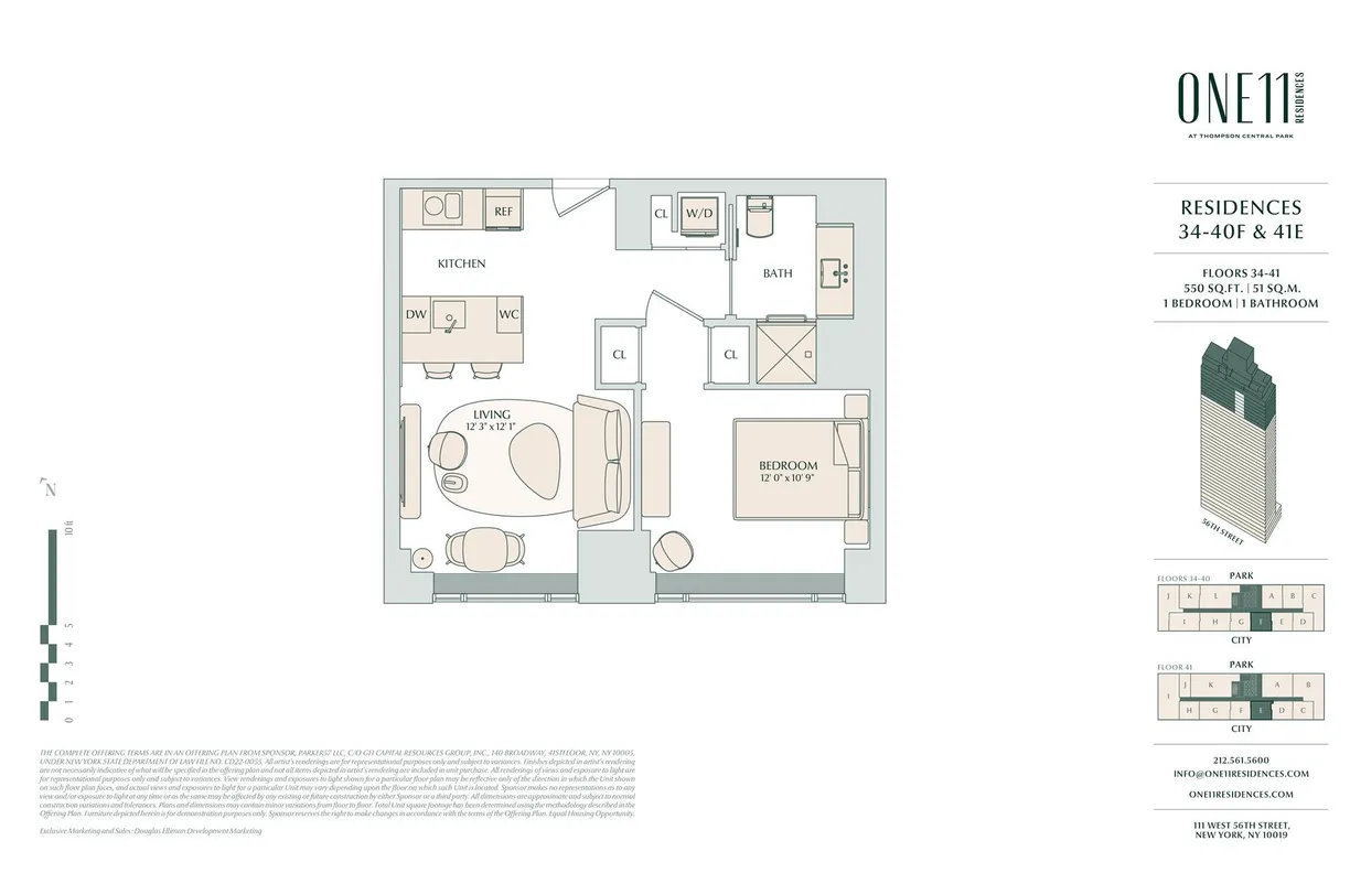 New York City Real Estate | View 111 W 56th Street, 36F | Floorplan