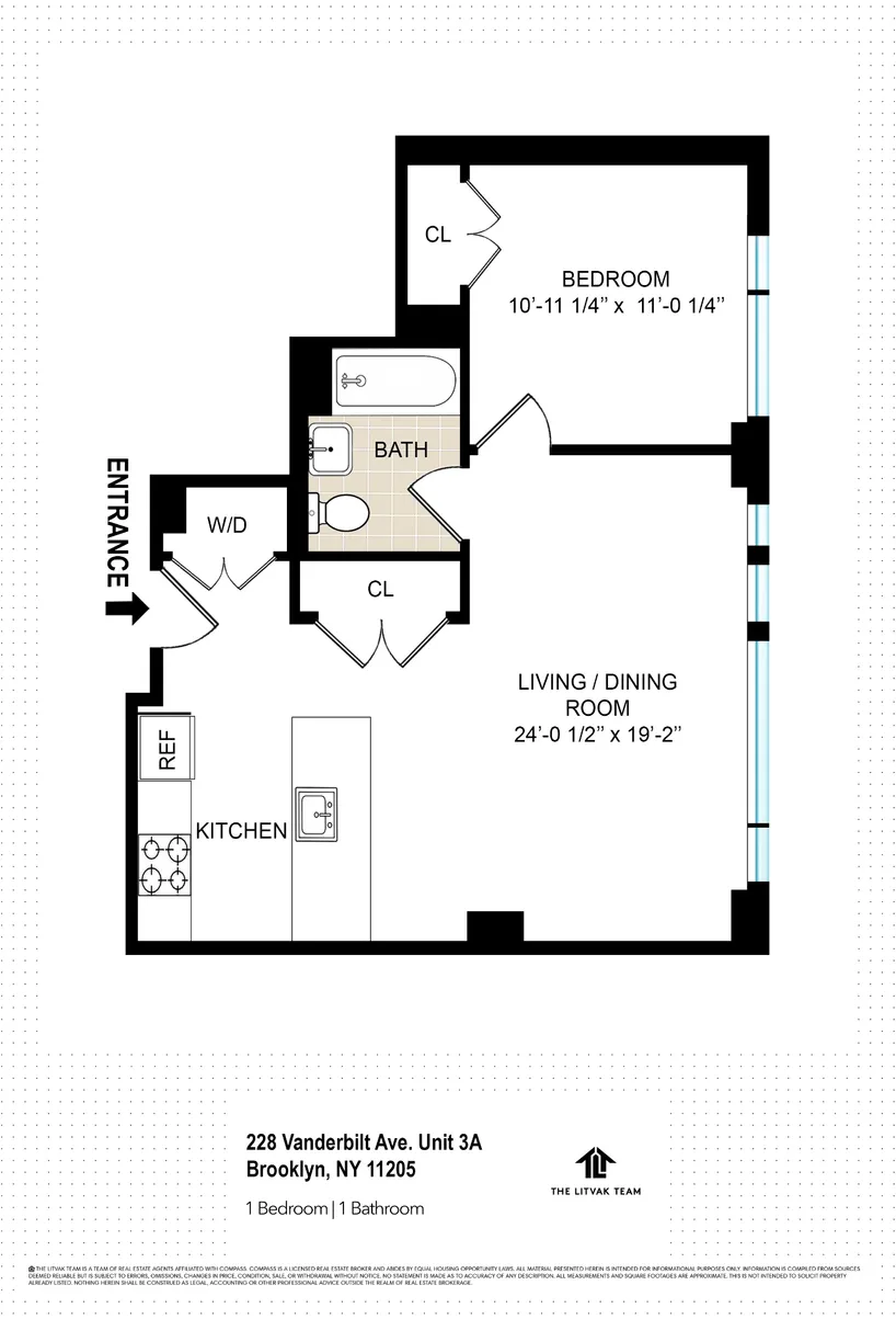 New York City Real Estate | View 228 Vanderbilt Avenue, 3A | Floorplan