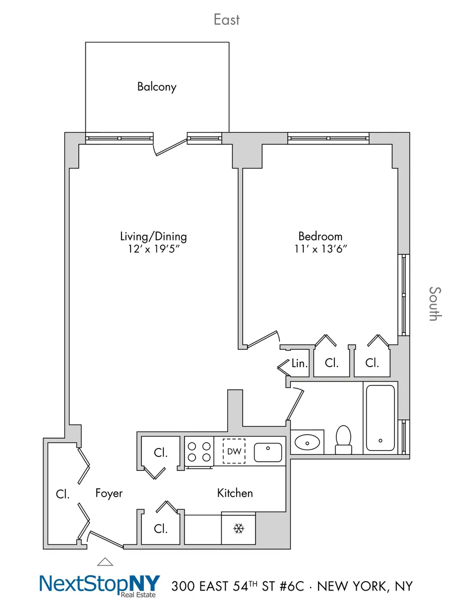 New York City Real Estate | View 300 E 54th Street, 6C | Floorplan