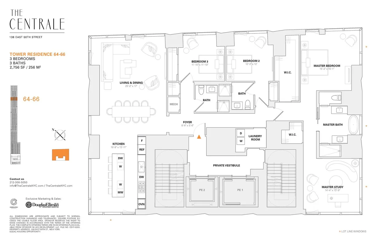 New York City Real Estate | View 138 E 50th Street, 64 | Floorplan