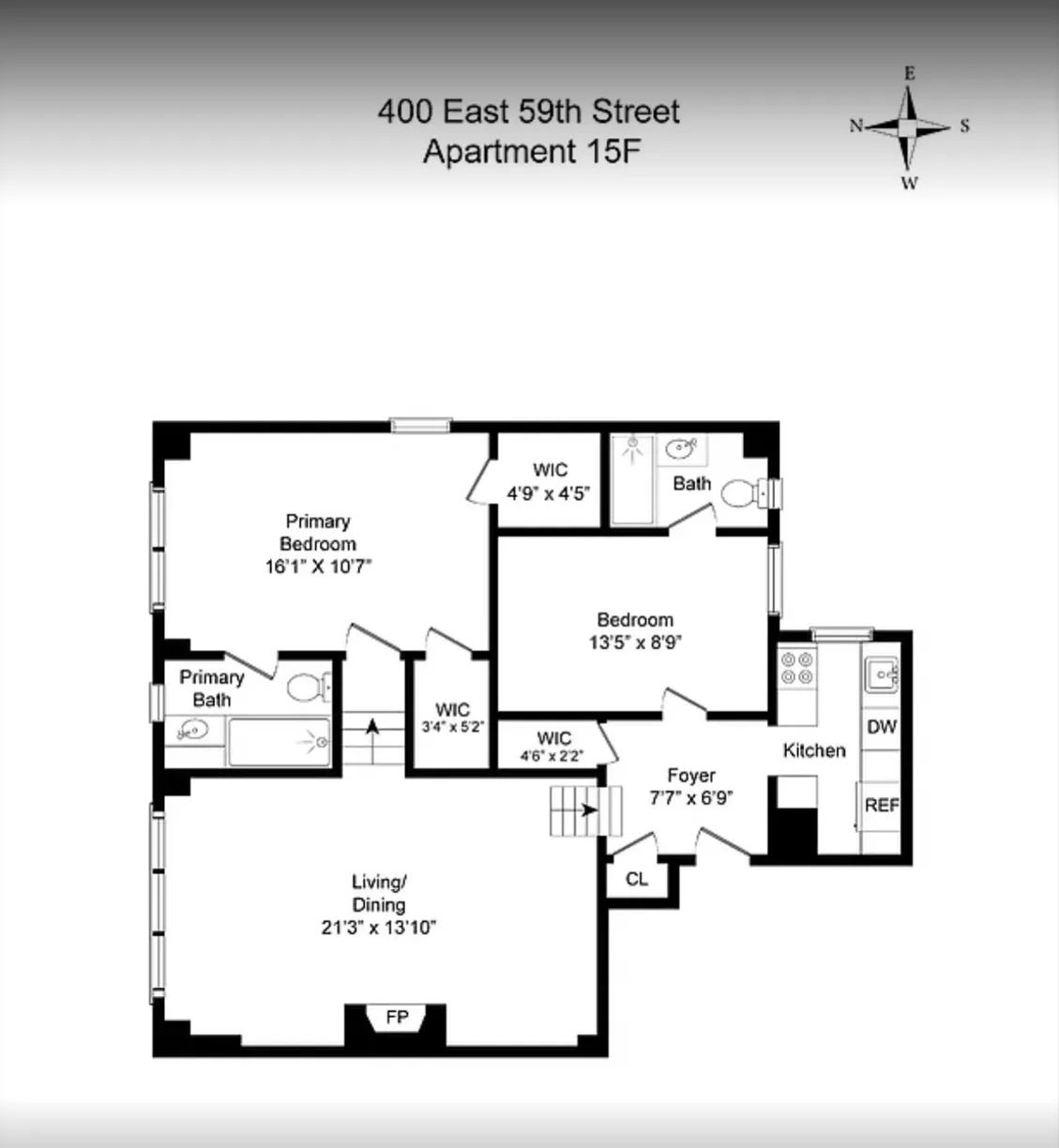 New York City Real Estate | View 400 E 59th Street, 15F | Floorplan