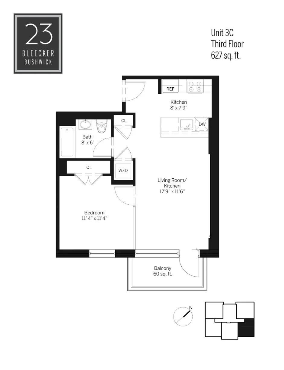 New York City Real Estate | View 23 Bleecker Street, 1B | Floorplan