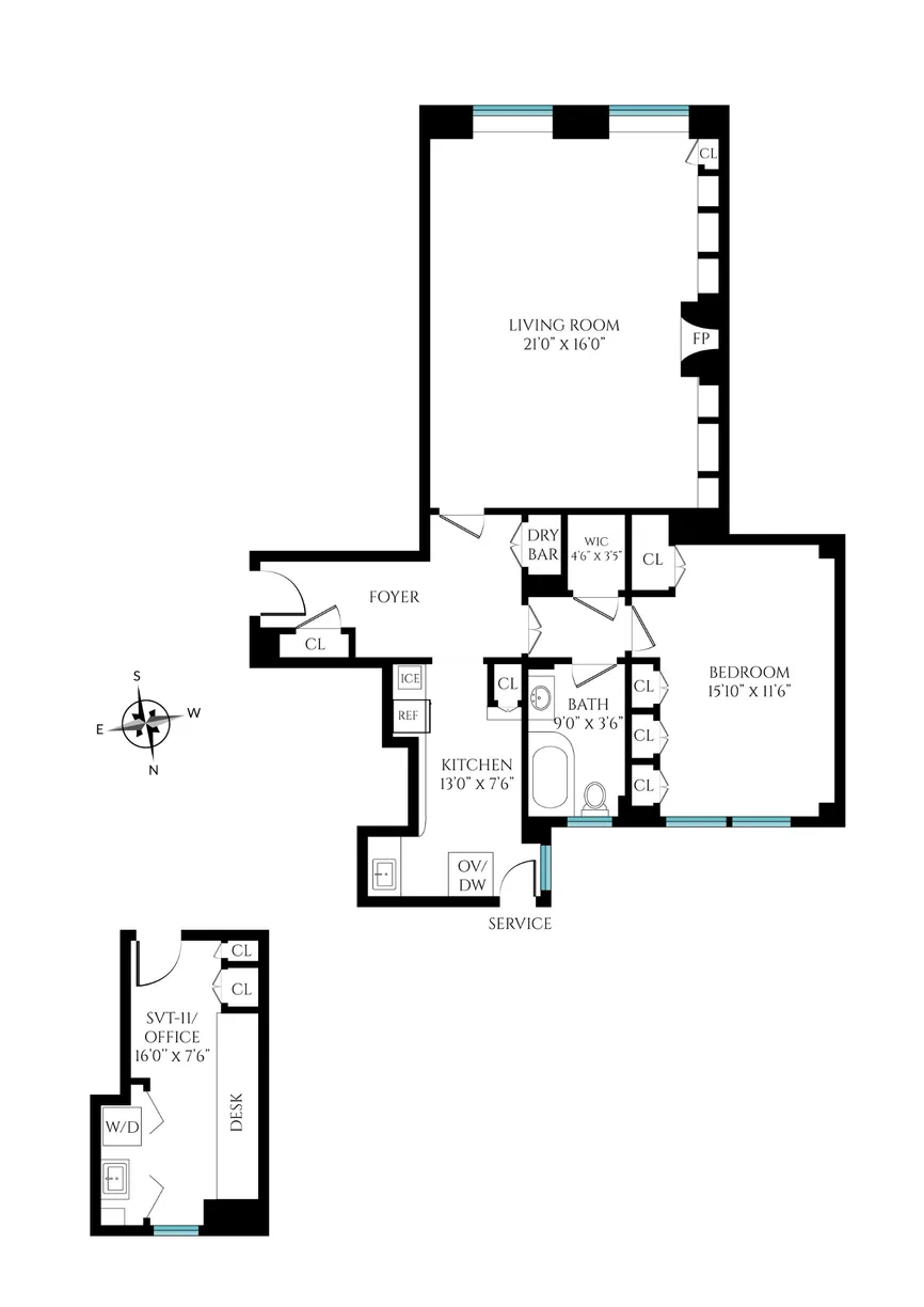 New York City Real Estate | View 3 E 77th Street, 3B & SVT11 | Floorplan