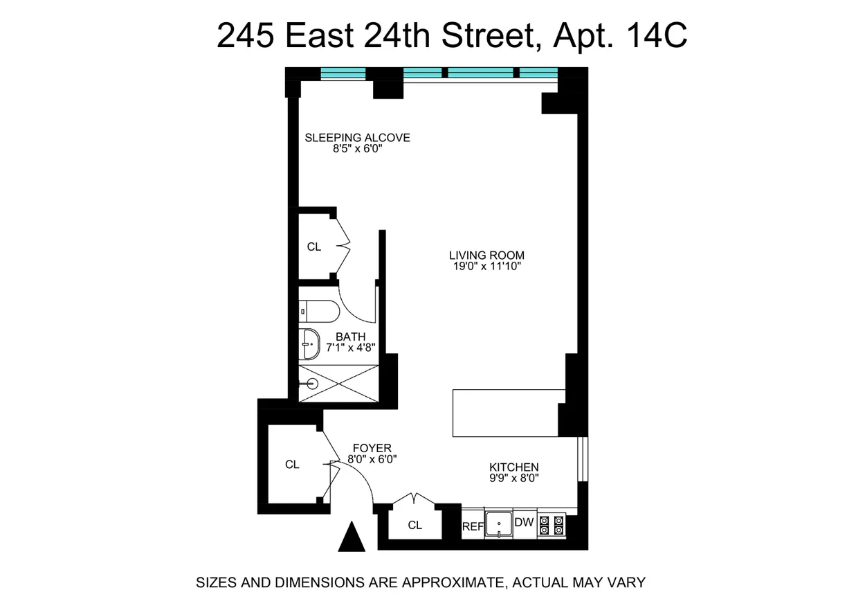 New York City Real Estate | View 245 E 24th Street, 14C | Floorplan