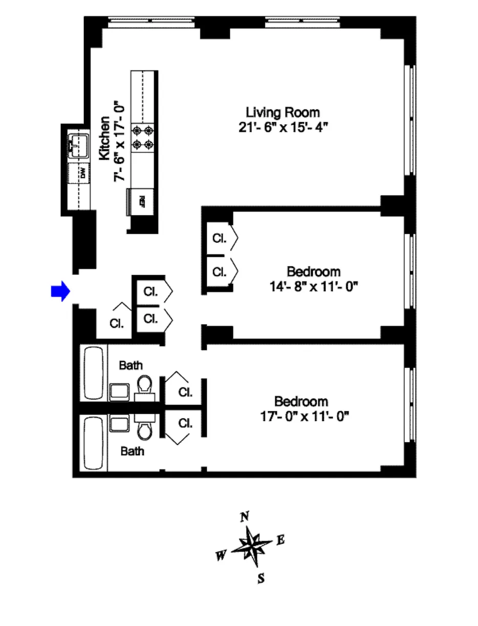 New York City Real Estate | View 330 3rd Avenue, 2C | Floorplan