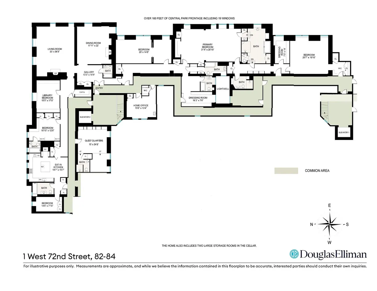 New York City Real Estate | View 1 W 72nd Street, 84 | Floorplan 2