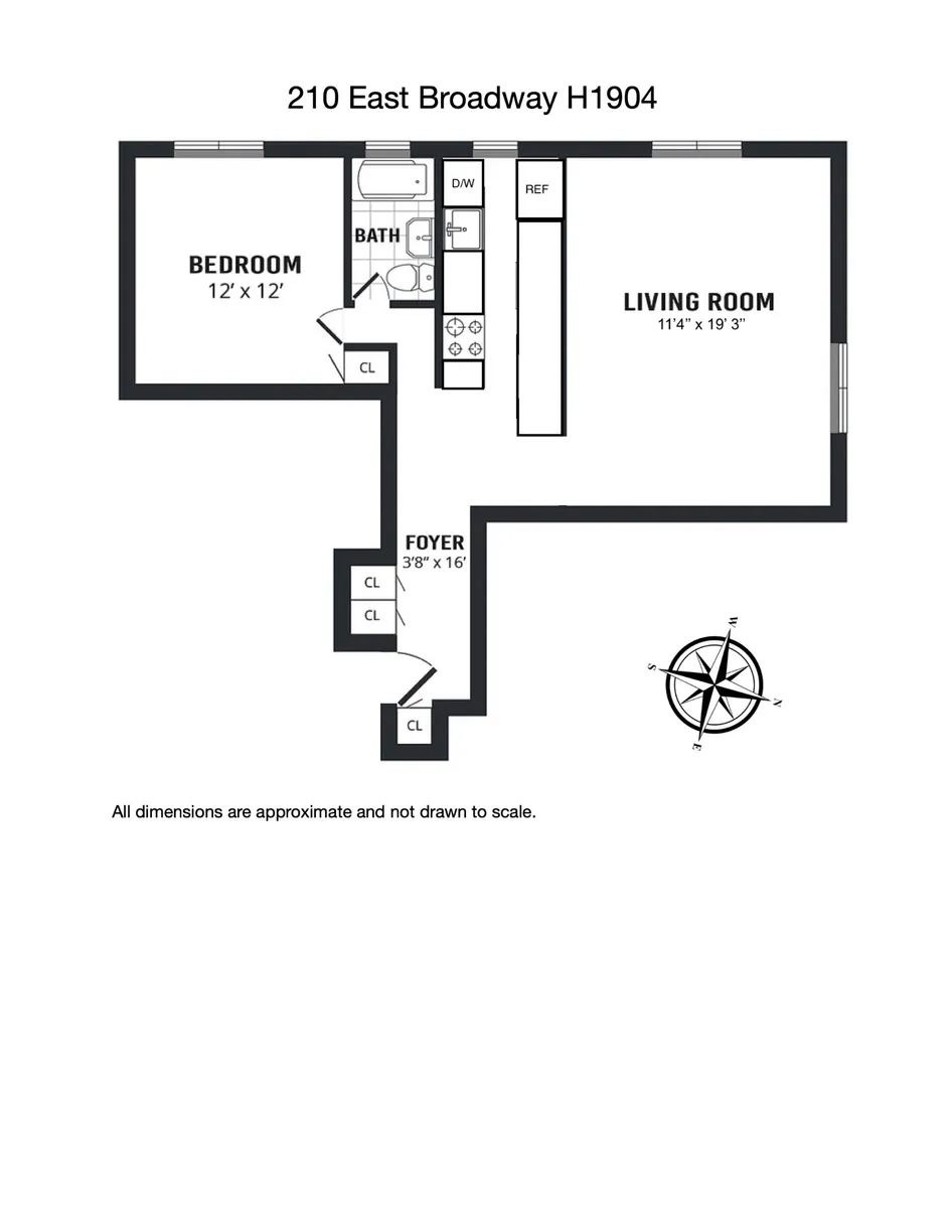 New York City Real Estate | View 210 E Broadway, H1904 | Floorplan