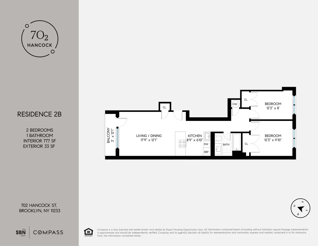 New York City Real Estate | View 702 Hancock Street, 2B | Floorplan