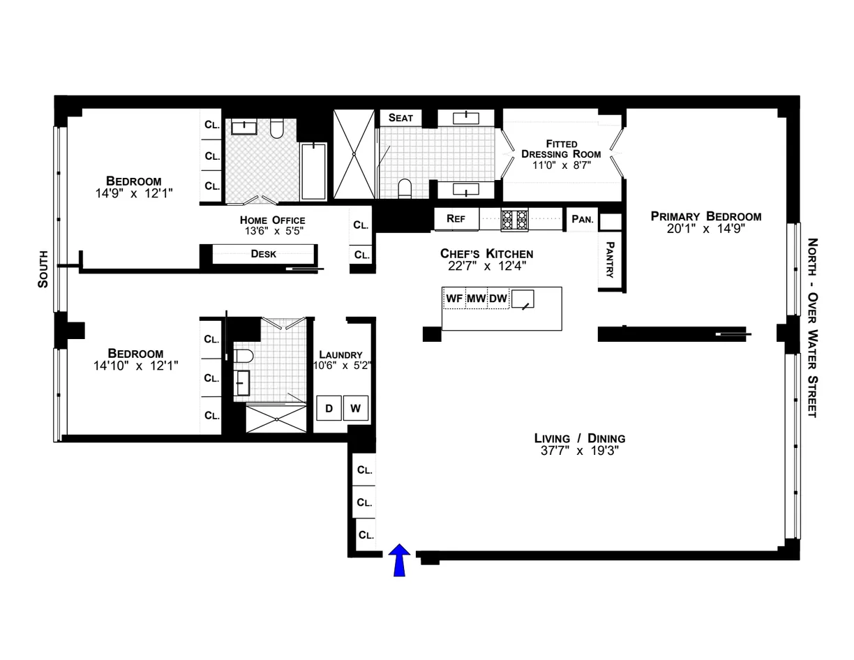 New York City Real Estate | View 200 Water Street, 3A | Floorplan